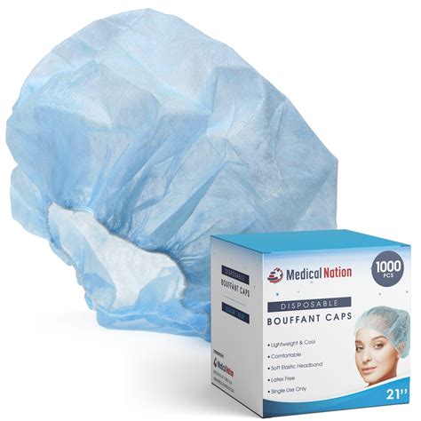 Snapklik.com : Medical Nation 21" Disposable Bouffant Caps Hair Net ...