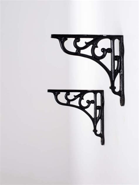 CASADECOR Albion Vintage Antique Black Handcrafted Metal Wall Brackets ...