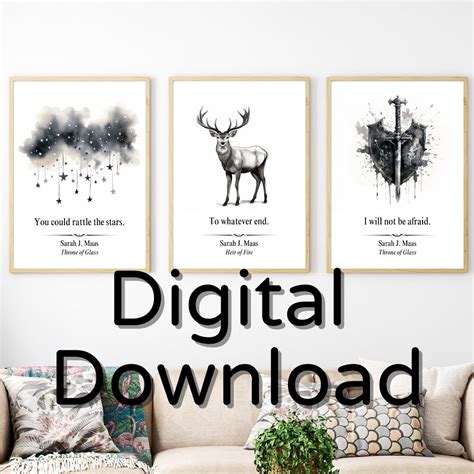 Throne of Glass Quote Trio Sarah J Maas Minimalist Black and White ...