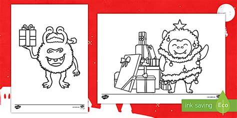 Christmas Alien Colouring Pages
