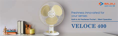 Buy Bajaj Veloce 400 MM Table Fan For Home | Air Freshener Pocket | 100 ...