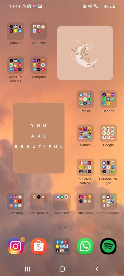 Personalização 2021 Samsung galaxy A71 aesthetic | Organização celular ...