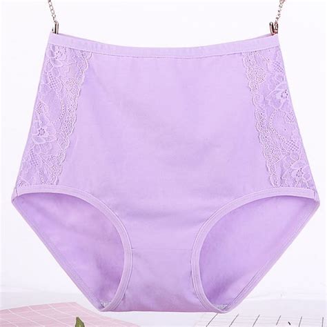 Alkepwun Womens Plus Size Underwear Cotton Bikini Panties Lace Soft ...