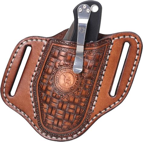 Amazon.com: Tourbn Tourbon Handmade Leather Pocket Knife Sheath 1.5 ...