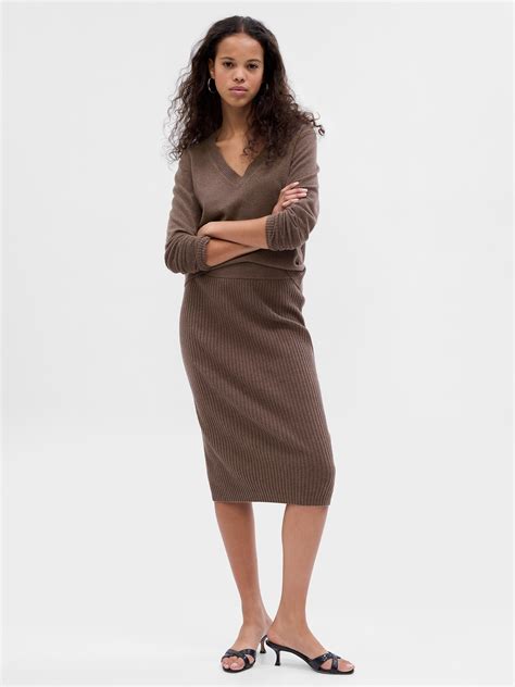 CashSoft Rib Midi Sweater Skirt | Gap