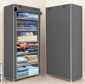 Sasimo 1 Door 6 Shelf Fabric PP Carbon Steel Collapsible Wardrobe Price ...