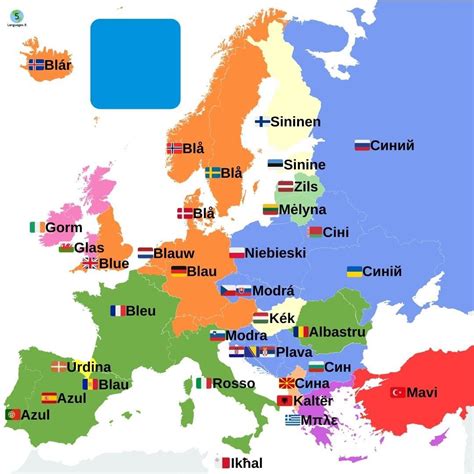Blue in different European languages.... - Maps on the Web