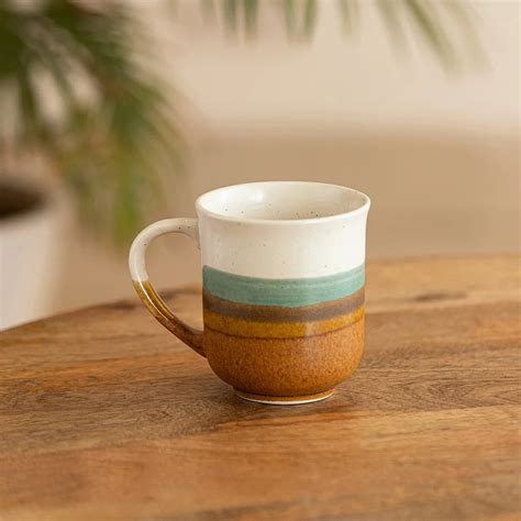 'Zen Garden' Hand Glazed Ceramic Tea & Coffee Mug (330 ml, Microwave S ...