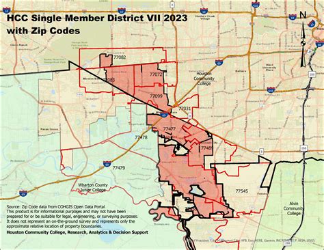 Single Member District VII Map with zip codes | Houston City College ...