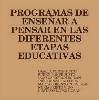 Buy Programas De Ense Ar A Pensar En Las Diferentes Etapas Educativas ...
