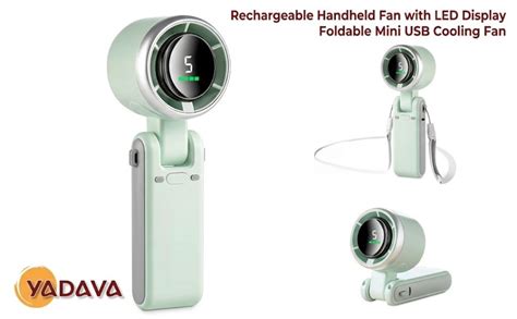 Yadava Portable Rechargeable Handheld Fan with LED Display Foldable ...