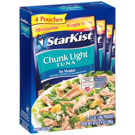 (4 Pouches) StarKist Chunk Light Tuna in Water, 2.6 oz – Walmart ...