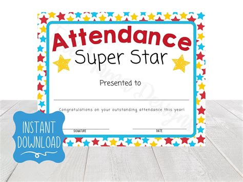 Perfect Attendance Certificate Template