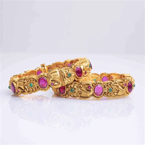 Antique Heritage Gold-Plated Bangle – South Temple Jewellery