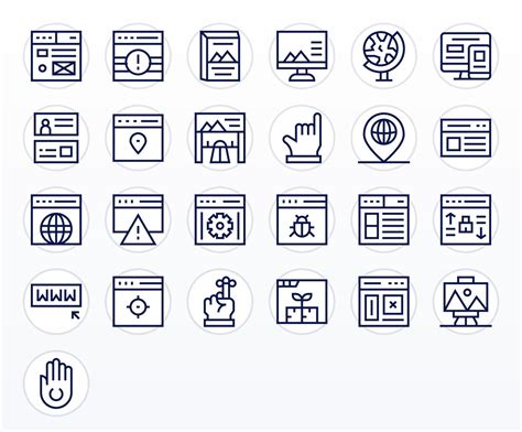 25 PIXEL Perfect Regular Line Icons designed for Website Interface ...