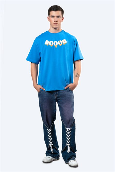 Cyberpunk Blue Unisex Oversized T-Shirt - NOOOB