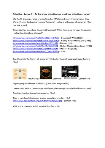 Image result for Animation Lesson Plan