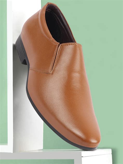 Shop Men Tan Formal Office Slip On Shoes Online