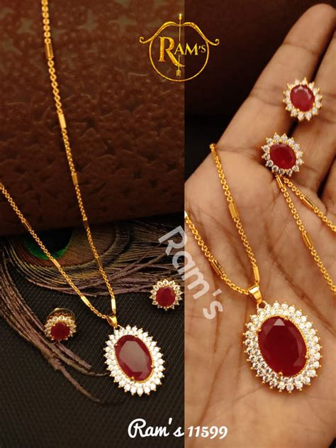 RUBY RED BEAUTIFUL STONE PENDANT SET FOR WOMEN -LR001RR – www.soosi.co.in
