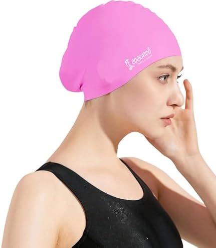 Buy Cockatoo SC03-Long Hair Rubber Swimming Cap for Men & Women ...