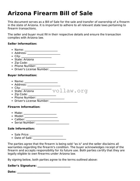 Create Your Arizona Firearm Bill of Sale With Our Free Form