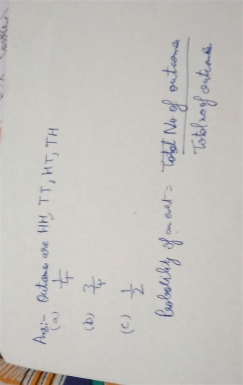 Two coins are tossed together. Then find the probability of getting A ...