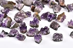 GEMTRE Indian Natural Purple Amethyst Quartz Crystals Geode Raw Druze ...