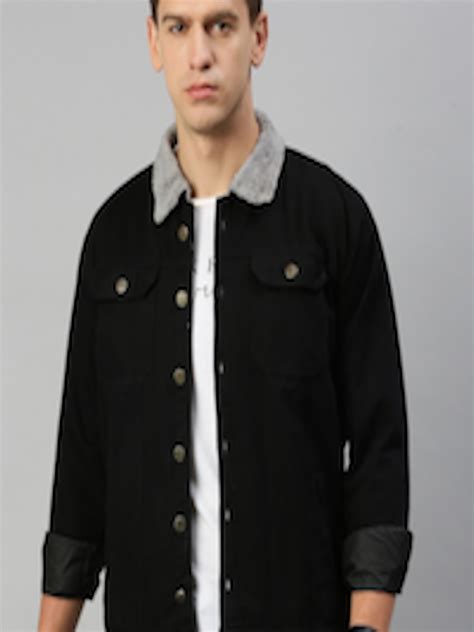 Buy VOXATI Spread Collar Denim Jacket With Faux Fur Trim - Jackets for ...