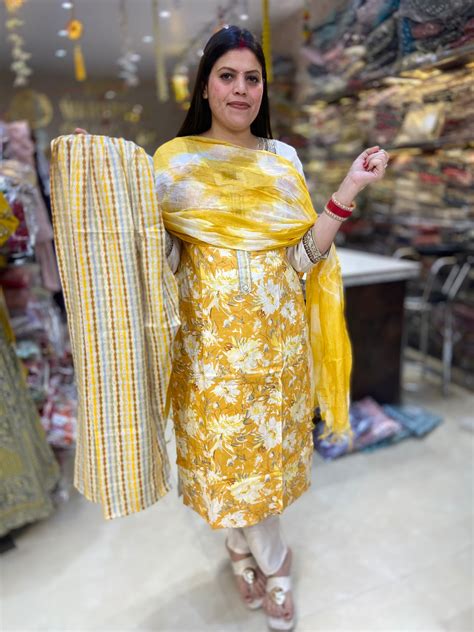 YELLOW PURE COTTON SUIT – Arsh Wardrobe Collection