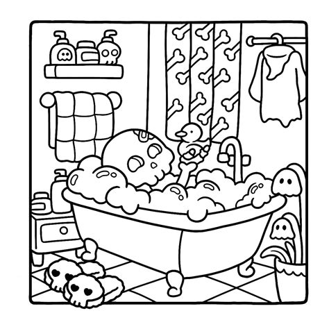 Cozy Spooky Coloring Page