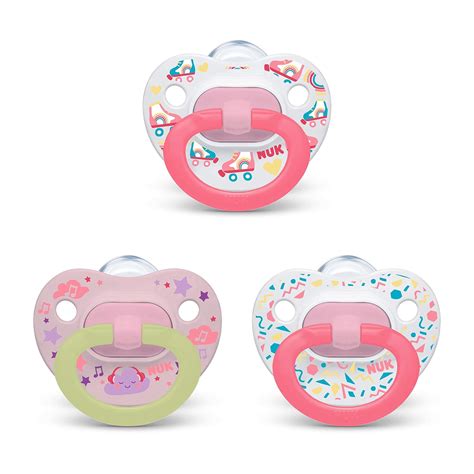 Amazon.com : NUK Orthodontic Pacifier Value Pack, Girl, 6-18 Months, 3 ...
