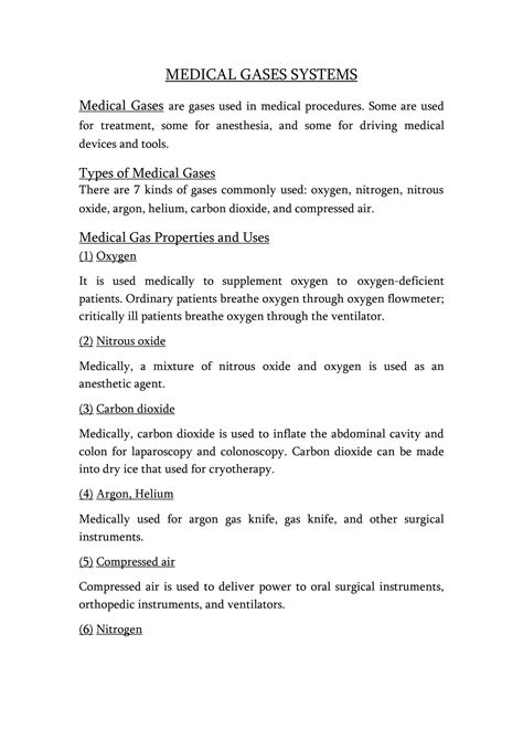Types Of Medical Gas at Patricia Sanchez blog