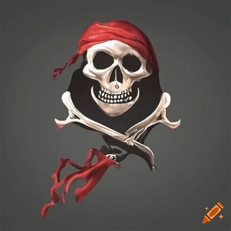 Pirate flag with jolly roger skull and pearls on Craiyon