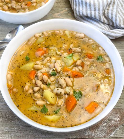Vegan White Bean Soup - Healthier Steps