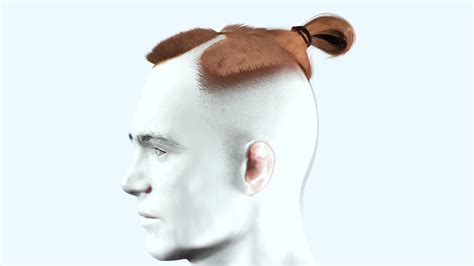 Man Bun -Low Fade Hair Cut Low-Poly - FlippedNormals