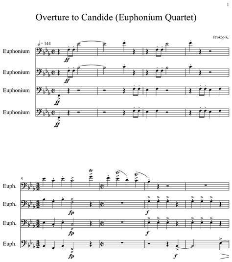 Overture to Candide (Euphonium Quartet) - Sheet music for Euphonium
