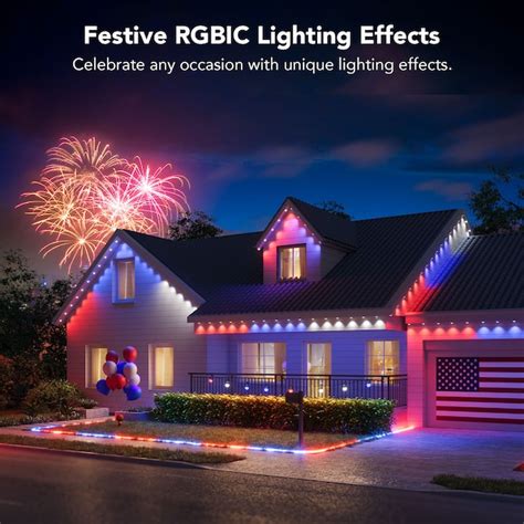 Govee 100-ft Plug-in White Indoor/Outdoor String Light Color Changing ...