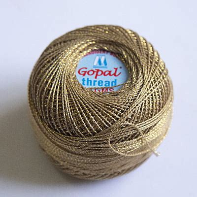 Buy Online Gopal mercer metallic crochet thread | doilies| table ...