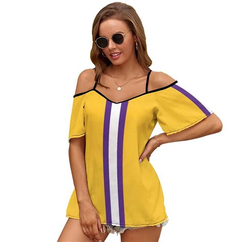 Tiger Stripe New Fashion Zip Off Shoulder Top Short-Sleeve Women Shirt ...