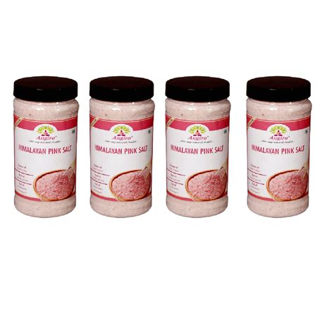 Angira Pack of 4 Mineral Rich Low Sodium Fesh Himalayan Pink Salt | Non ...