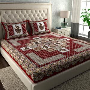 CLOTHOLOGY Cotton Double Flat 144 TC Jaipuri Prints Bedsheet - Buy ...