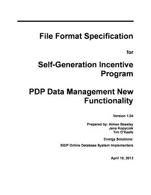 Fillable Online SGIP PDP File Specification v. 1.04 Fax Email Print ...