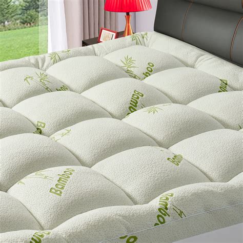 PATSBA Bamboo Extra Thick Queen Mattress Topper for Back Pain, Quilted ...