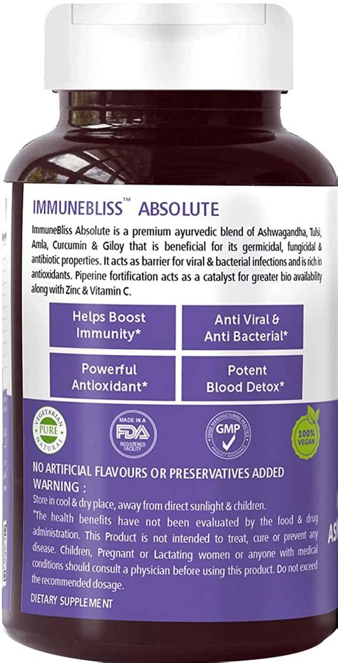 Buy BLISS WELLNESS IMMUNE BLISS HERBAL COMBO SUPPLEMENT - 60 TABLETS ...