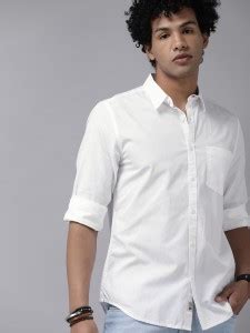 Roadster Men Solid Casual White Shirt - Buy Roadster Men Solid Casual ...