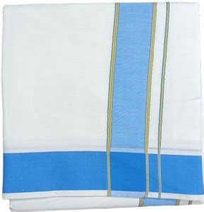 exclusive Pure Cotton bleached White Dhoti & Color Border (9X5) 4.15M ...