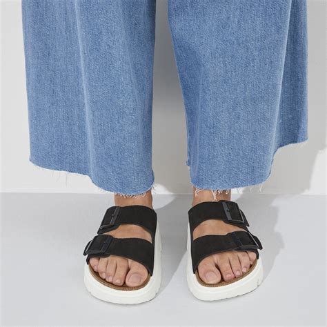 Arizona Chunky Suede Leather black | BIRKENSTOCK
