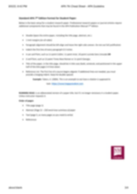 Image result for APA Format Cheat Sheet