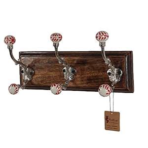 Two Moustaches Wall Mounted 3 Designer Nickel Finished Hooks/Hookrails ...