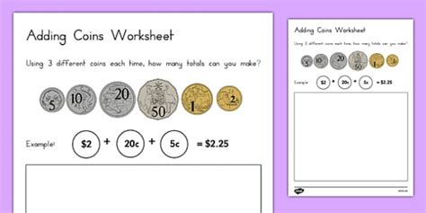 Image result for Adding Coins Worksheet